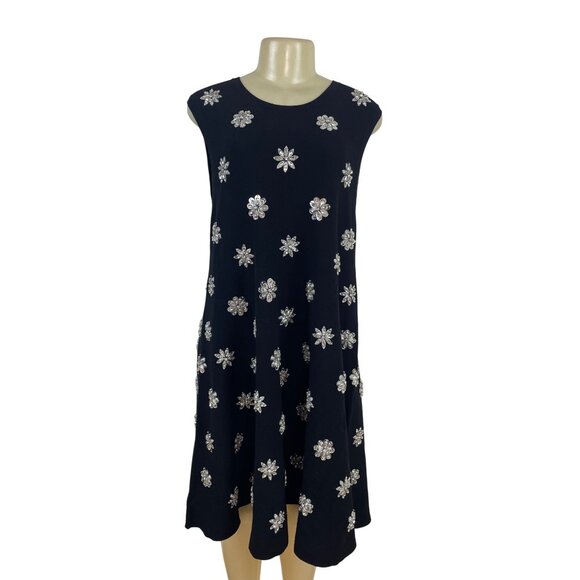 Michael Kors Black Sleeveless Rhinestone Embellished A-Line Dress XL - New - Picture 1 of 8